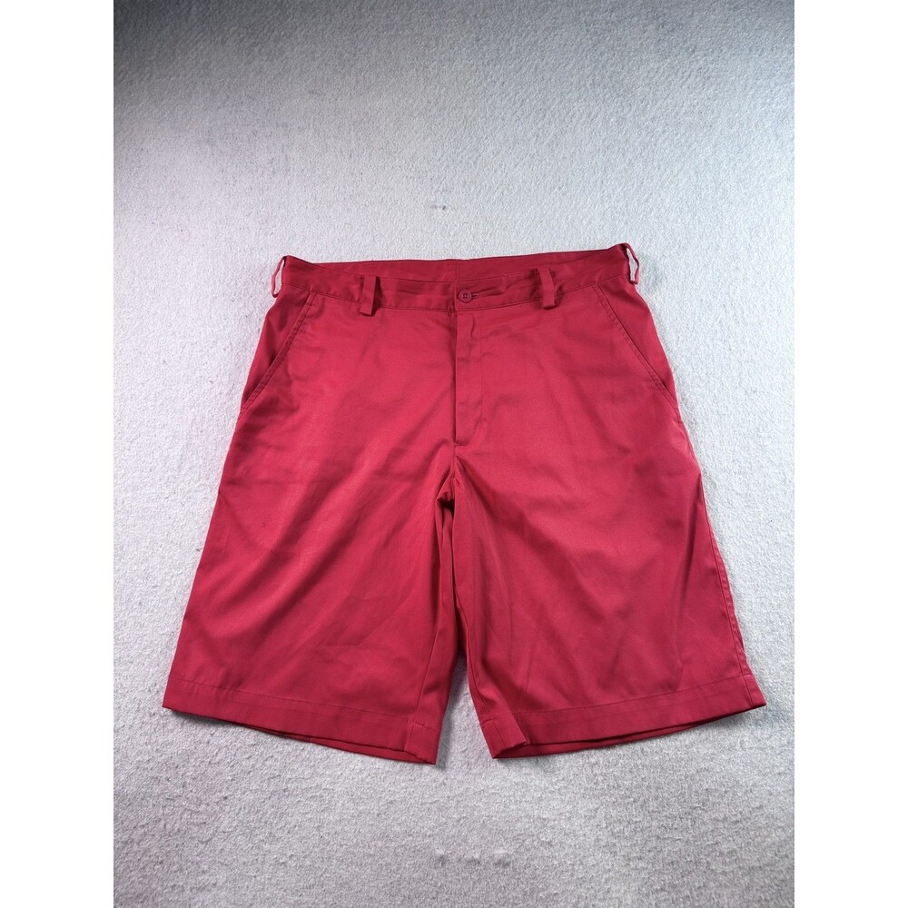 Nike Golf Dri-Fit Flat Front Shorts Men's Size 32 Red Performance Activewear